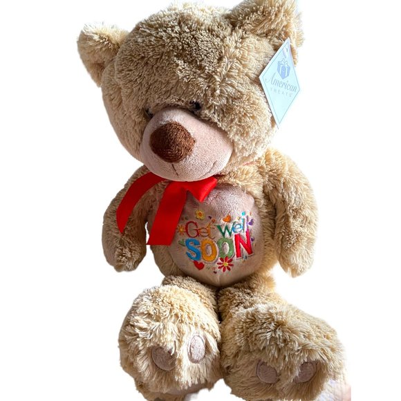 Get Well Soon Plush Stuffed Animal Bear by American Treats - Picture 1 of 3